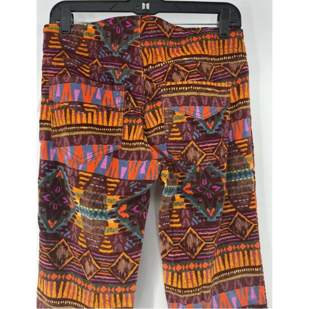 🆕 Free People Pull On Corduroy Printed Flare Pants, Sedona, NWOT, Size 24, 00 - Picture 9 of 11